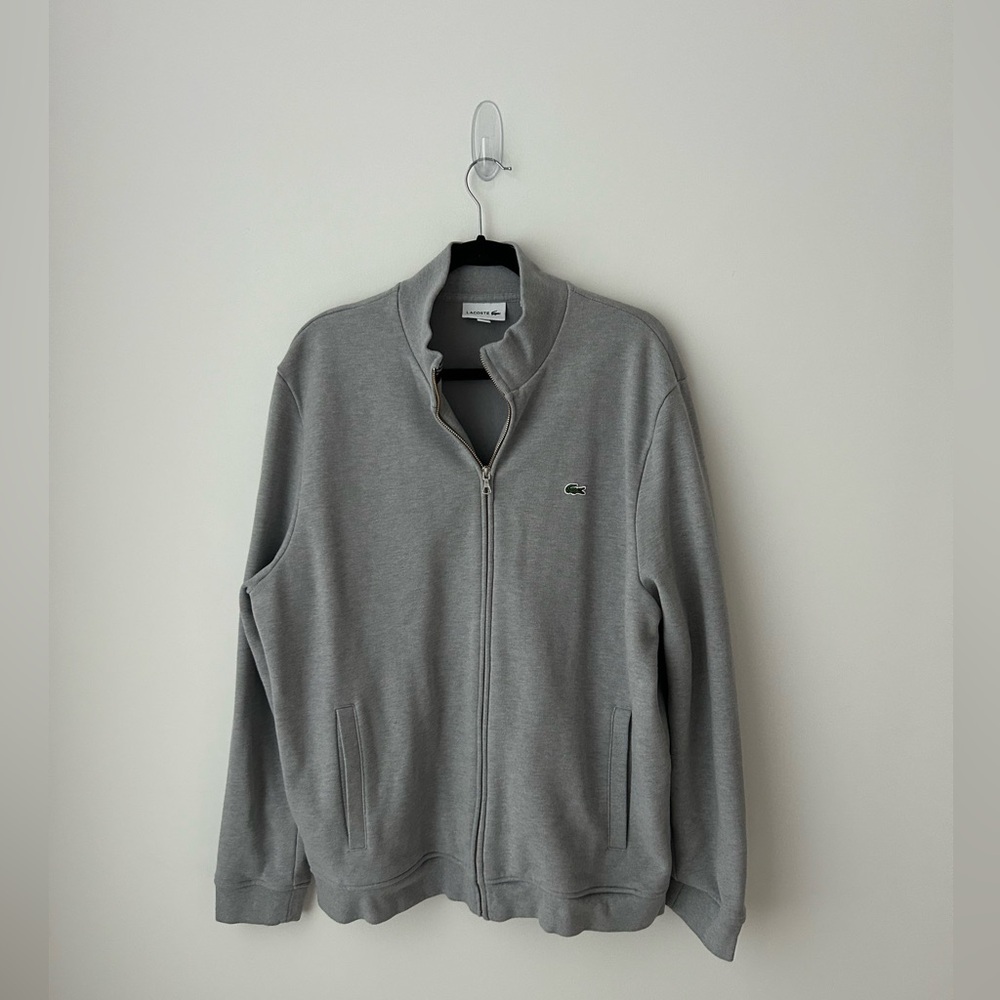 Lacoste MEN'S ZIP-UP HIGH-NECK COTTON  SWEATER